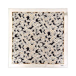 Valentino Floral Print Silk Scarf, White